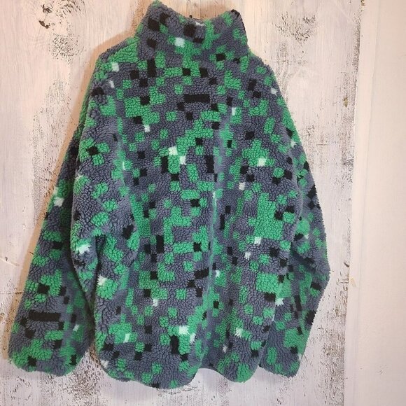 ZARA MAN NWT FW22 GRAY ABSTRACT PRINT FLEECE JACKET 3548/307 l-xl - Picture 7 of 13